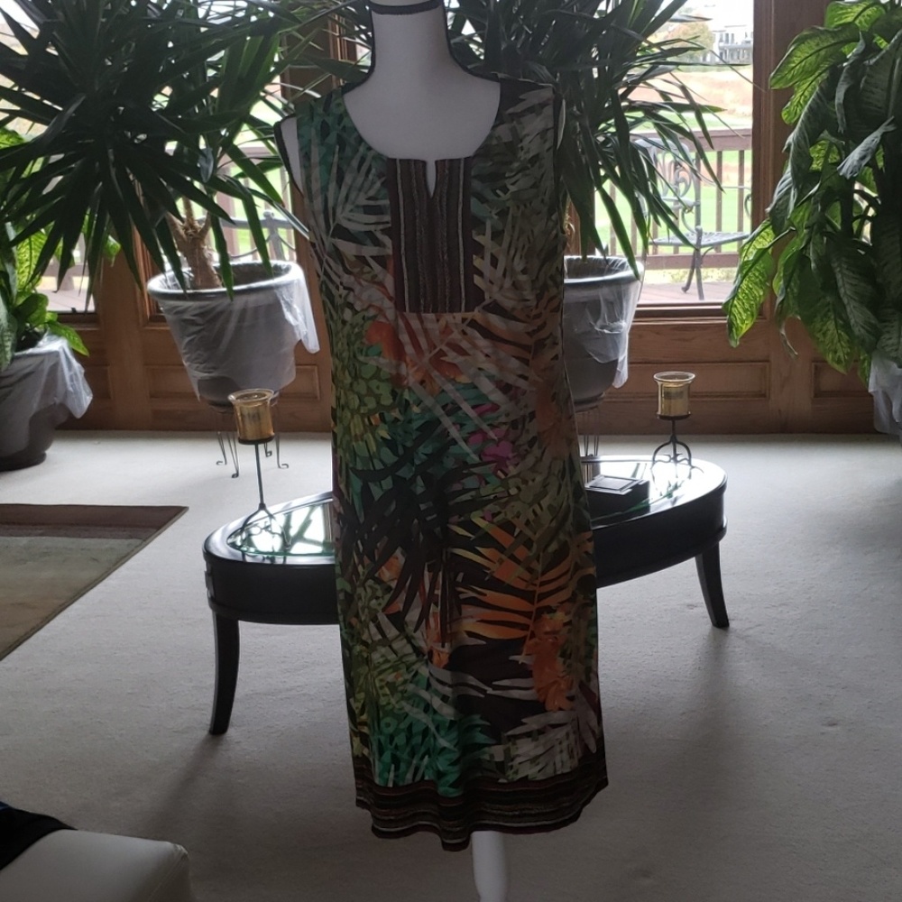 Tropical print dress